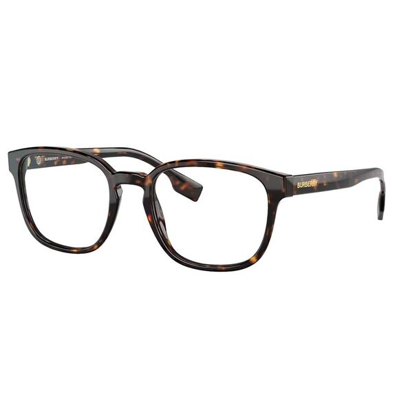 Burberry EDISON BE 2344 3920 Dark Havana Plastic Square Eyeglasses 53mm - Picture 1 of 3